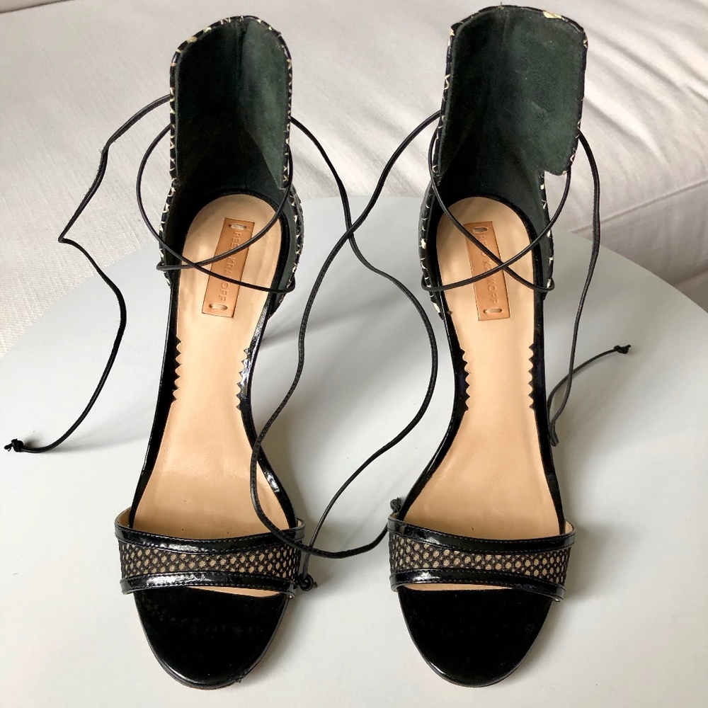 Reed Krakoff Natural Python Mesh Ankle-Tie Sandals - image 6